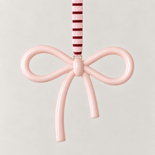 norsu STUDIO Ceramic Bow Ornament, Blush