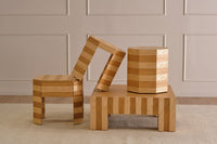 GlobeWest Reese Octo Side Table - Biscotti, styled in a room setting