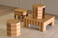 GlobeWest Reese Octo Side Table - Biscotti, styled in a room setting