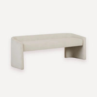 GlobeWest Addison Bench Seat - Natural White Tweed