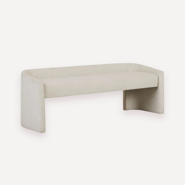 GlobeWest Addison Bench Seat - Natural White Tweed