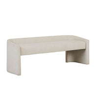 GlobeWest Addison Bench Seat - Natural White Tweed