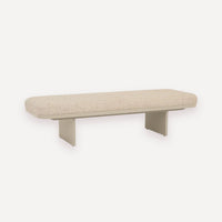 GlobeWest Hugo Bridge Bench Seat - White Bark - Matt Oatmeal