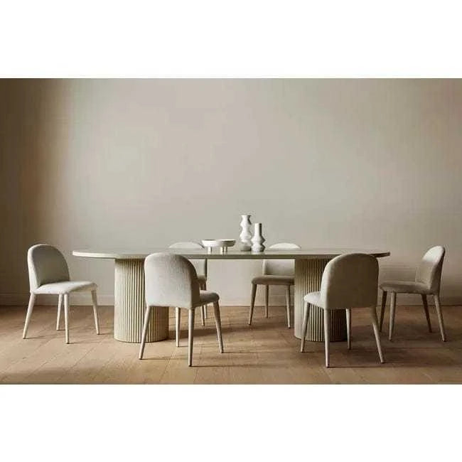 Globe West Dining Tables Globe West Benjamin Ripple Oval Dining Table, Putty