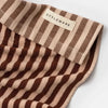 Between The Lines Tea Towels by Styleware in choc malt color with striped cotton fabric and sewn label