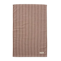 Between The Lines Tea Towel in choc malt with vertical stripes, 100% cotton, 75x50cm, absorbent and stylish kitchen essential