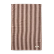 Between The Lines Tea Towel in choc malt with vertical stripes, 100% cotton, 75x50cm, absorbent and stylish kitchen essential