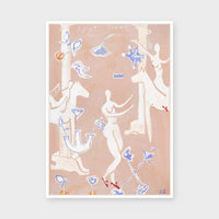 All Heart fine art print framed in white stained timber behind glass