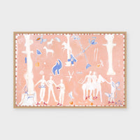 Captivating fine art print framed in natural timber behind glass