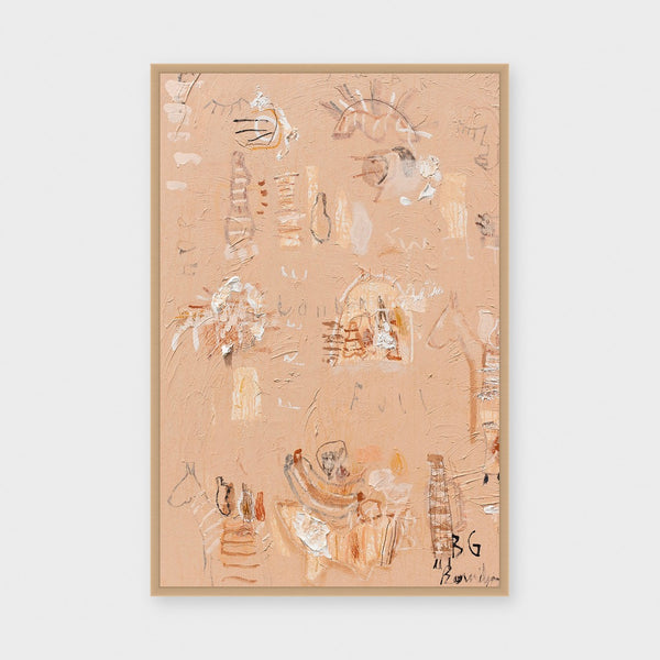 Delight Full Heart fine art print framed in natural timber behind glass