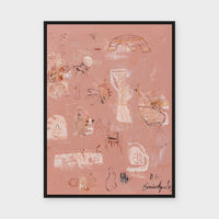 Dusty Horizon fine art print framed in black stained timber behind glass