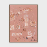 Dusty Horizon fine art print framed in dark stained timber behind glass