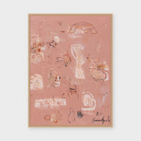 Dusty Horizon fine art print framed in natural timber behind glass
