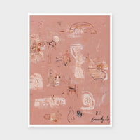 Dusty Horizon fine art print framed in white stained timber behind glass