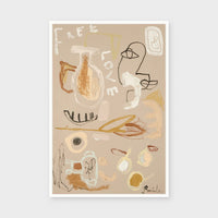 There Is Freedom In Love fine art print framed in white stained timber behind glass