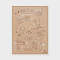 Free Spirit Heart fine art print framed in natural timber behind glass