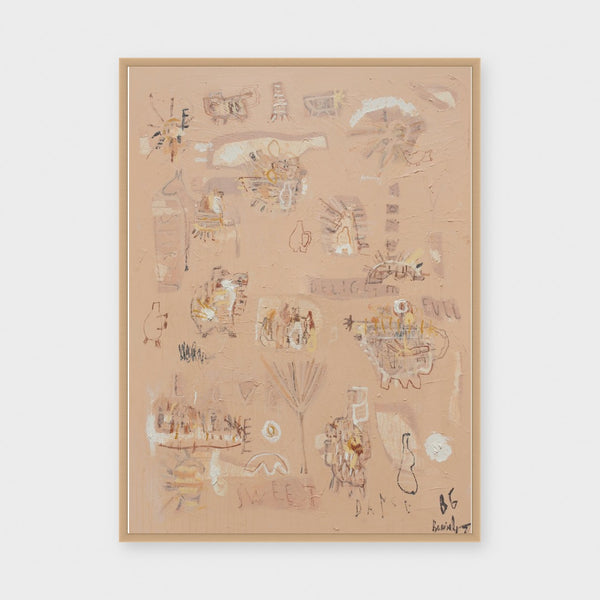 Free Spirit Heart fine art print framed in natural timber behind glass