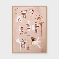 A Heart Full Of Thankfulness Leans Into Love fine art print framed in natural timber behind glass