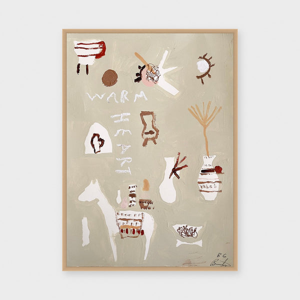 Kind Hearts Are All But Warm In Cold Streams fine art print framed in natural timber behind glass