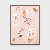 Look Above You Are Loved fine art print framed in black stained timber behind glass