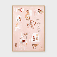 Look Above You Are Loved fine art print framed in natural timber behind glass