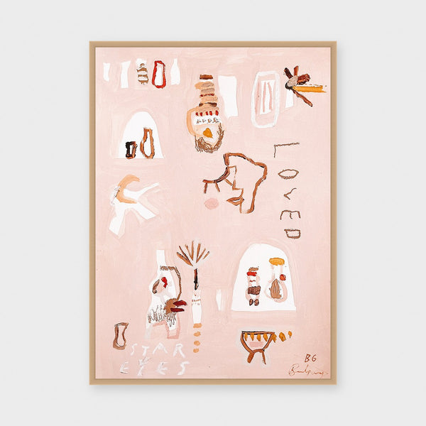 Look Above You Are Loved fine art print framed in natural timber behind glass