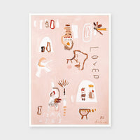 Look Above You Are Loved fine art print framed in white stained timber behind glass
