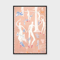 Victory fine art print framed in black stained timber behind glass