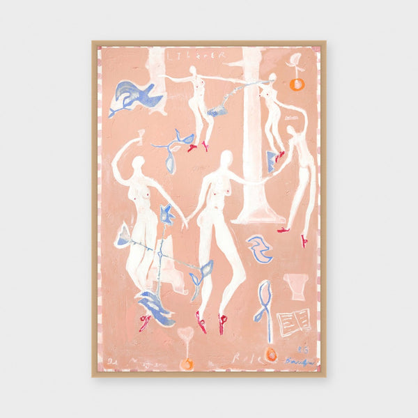 Victory fine art print framed in natural timber behind glass