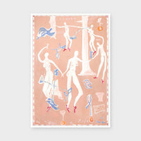 Victory fine art print framed in white stained timber behind glass
