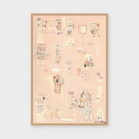 I Choose You paper print framed behind glass in Natural Timber