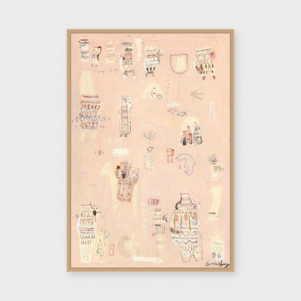 I Choose You paper print framed behind glass in Natural Timber