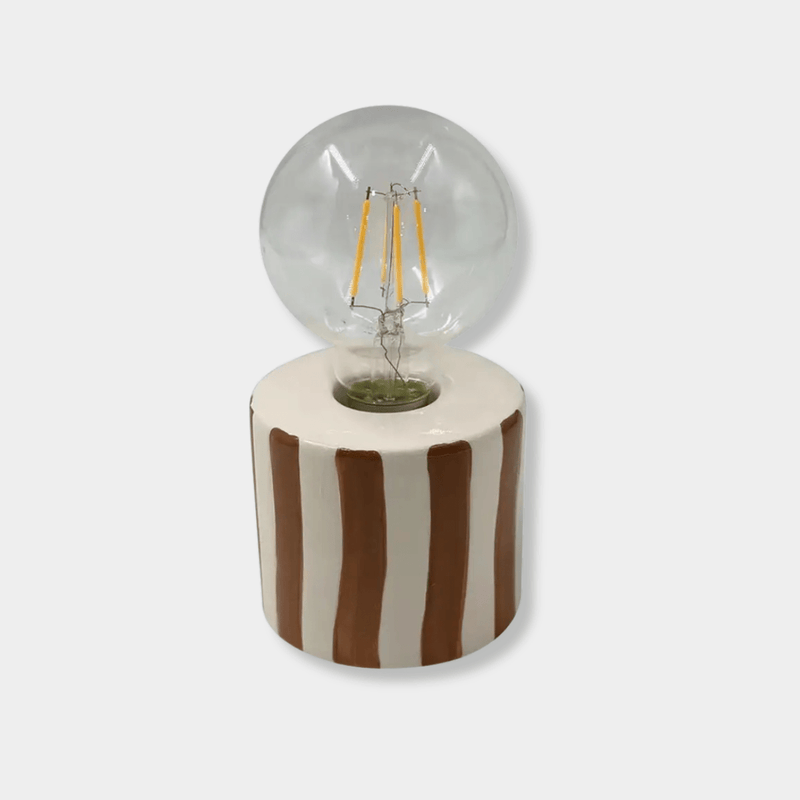 Object Paris Lamps Object Paris Battery Operated Lamp - Brown Striped