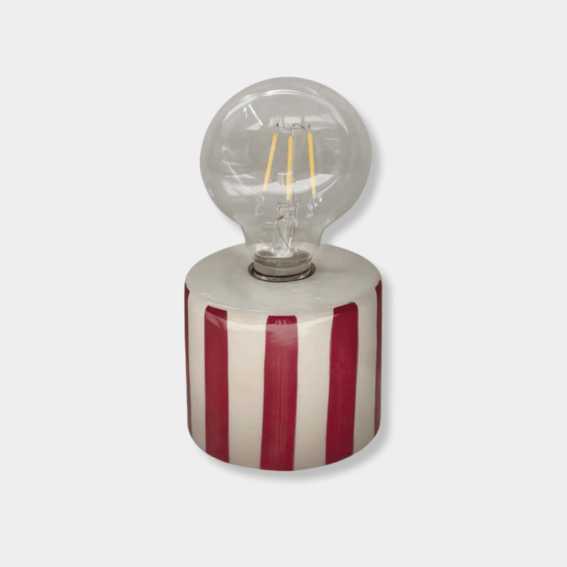 Object Paris Lamps Object Paris Battery Operated Lamp - Red Striped