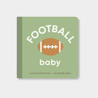 Football Baby board book for toddlers with simple football-themed illustrations and durable triple-layered pages.