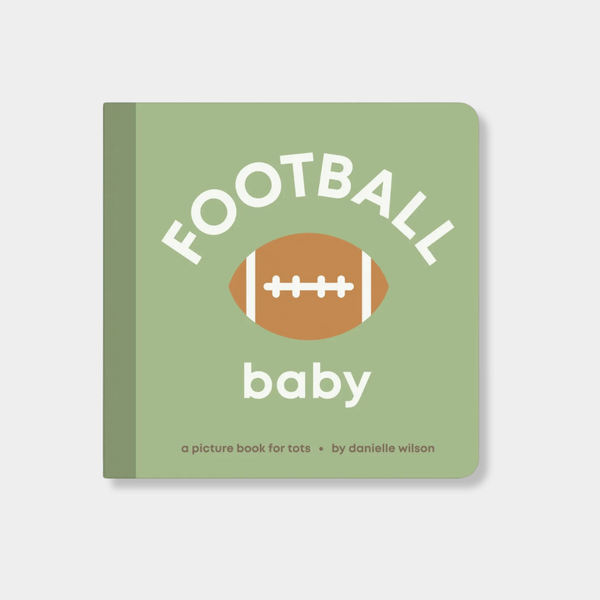 Football Baby board book for toddlers with simple football-themed illustrations and durable triple-layered pages.