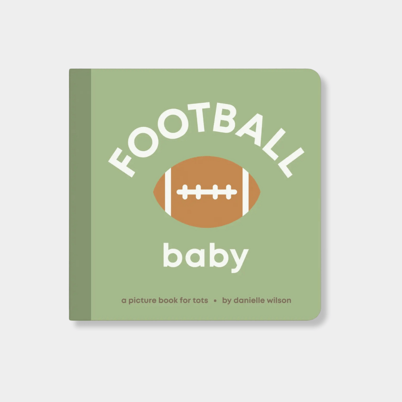 Football Baby board book for toddlers with simple football-themed illustrations and durable triple-layered pages.