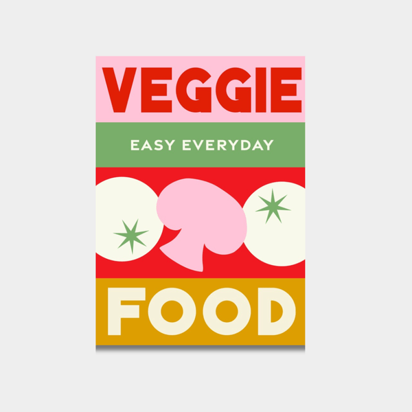 Cover of Veggie Food cookbook with colorful vegetable dishes and recipe photos