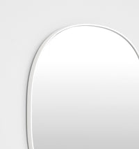 Middle of Nowhere Bob Mirror, Bright White, 65 x 70cm - corner detail