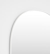 Middle of Nowhere Bob Mirror, Bright White, 90 x 100cm - corner detail