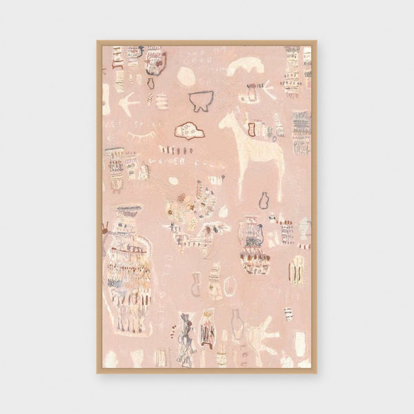 Sweet Sunshine paper print framed behind glass in Natural Timber