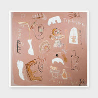 Telescope Beauty paper print framed behind glass in White Stained Timber