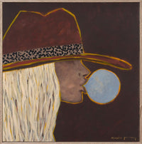 Marcia Priestley Bubble fine art canvas print shown framed in oak