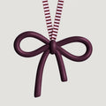 norsu STUDIO Christmas Ceramic Bow Ornament, Burgundy