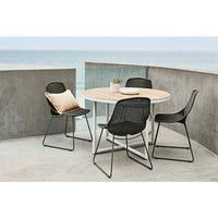 Globe West Dining Chairs Globe West Granada Scoop Closed Weave Dining Chair, Licorice/Licorice