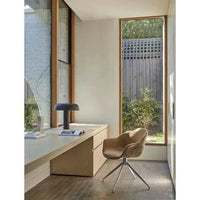 GlobeWest Daisy Spider Leg Office Chair in Dijon upholstery with metal spider legs in a modern bright home office setting