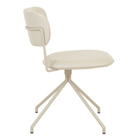 GlobeWest Piccolo Spider Leg Office Chair - Sandstone PU, Matt Cashmere
