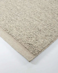 Baya Clifton Floor Rug in ash with handcrafted 100% New Zealand wool loop pile and flat edge finish