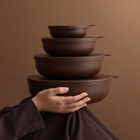 Cocoa nesting bowls with lids for storage