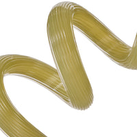 Coil Glass Sculpture green, close-up of the ribbed hand-blown glass